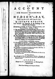 Tapa de An account of six years residence in Hudson's-Bay