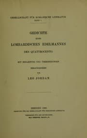 Tapa de Gedichte eines lombardischen Edelmannes des Quattrocento