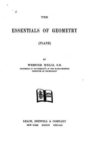 Tapa de Essentials of Geometry (plane).