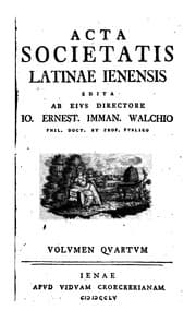 Tapa de Societas Latina Jenensis acta ...
