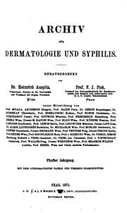 Tapa de Archiv fuer dermatologie und syphilis