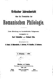 Tapa de Kritischer Jahresbericht �uber die Fortschritte der romanischen Philologie