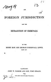 Tapa de On foreign jurisdiction and the extradition of criminals