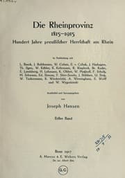 Tapa de Die Rheinprovinz 1815-1915