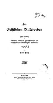 Tapa de Die geistlichen Ritterorden