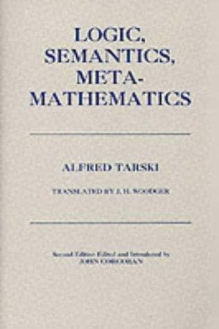 Tapa de Logic, semantics, metamathematics