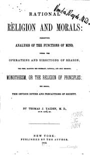 Tapa de Rational religion and morals: presenting analysis of the functions of mind, under the operations and directions of reason