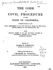 Tapa de The Code of civil procedure of the state of California