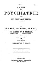Tapa de Archiv fuer psychiatrie und nervenkrankheiten