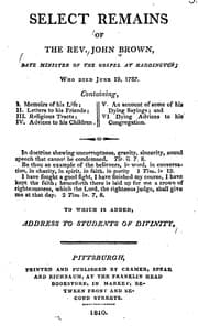 Tapa de Select remains of the Rev. John Brown