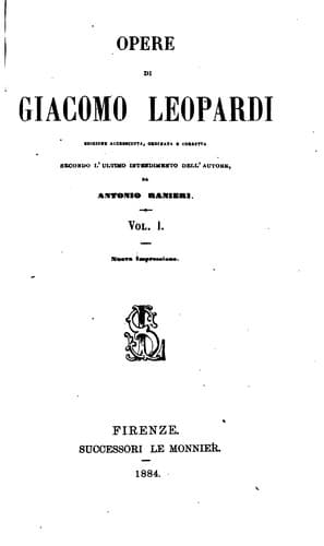 Tapa de Opere di Giacomo Leopardi