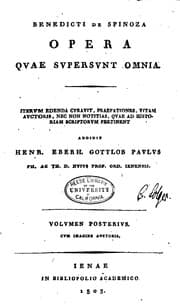 Tapa de Benedicti de Spinoza Opera qvae svpersvnt omnia