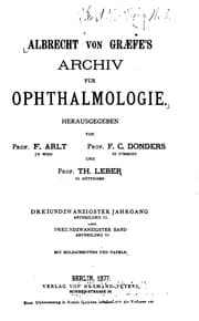 Tapa de Albrecht von Graefe's Archiv fuer Ophthalmologie