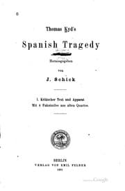 Tapa de Thomas Kyd's Spanish tragedy