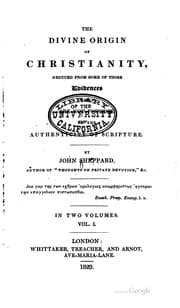 Tapa de Divine Origin of Christianity Deduced from Some of Those Evidences which are ...