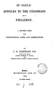 Tapa de St. Paul's Epistles to the Colossians and to Philemon: A Revised Text with Introductions, Notes ..