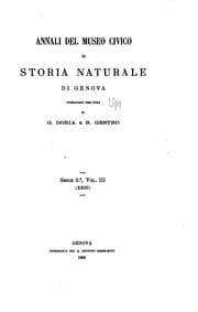 Tapa de Annali Del Museo Civico Di Storia Naturale "Giacomo Doria".