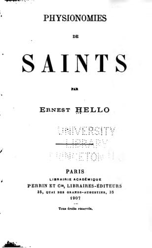 Tapa de Physionomies de saints