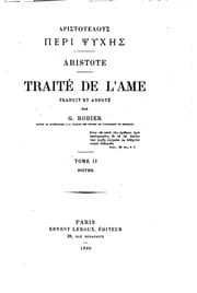 Tapa de Aristotelous Peri psychēs: Traité de l'ame