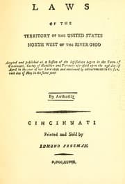 Tapa de Laws of the territory of the United States northwest of the river Ohio