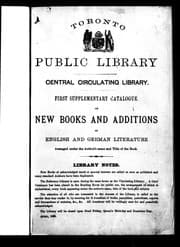 Tapa de First supplementary catalogue of new books and additions in English and German literature, arranged under the author's name and title of the book