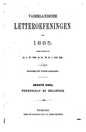 Tapa de Vaderlandsche letteroefeningen