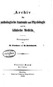 Tapa de Archiv fuer pathologische anatomie und physiologie und klinische