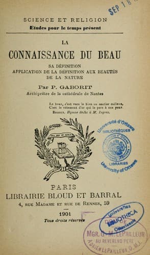Tapa de La connaissance du beau