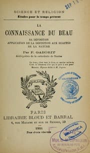 Tapa de La connaissance du beau