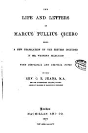 Tapa de The Life and Letters of Marcus Tullius Cicero: Being a New Translation of the Letters Included ..