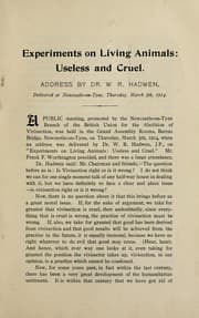 Tapa de Experiments on living animals, useless and cruel