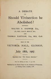 Tapa de A debate on Should vivisection be abolished?