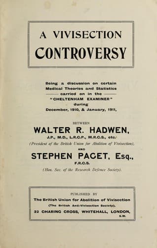 Tapa de A vivisection controversy