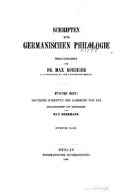 Tapa de Schriften zur germanischen philologie