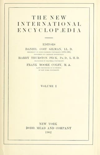 Tapa de The New international encyclopaedia