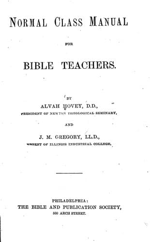 Tapa de Normal class manual for Bible teachers