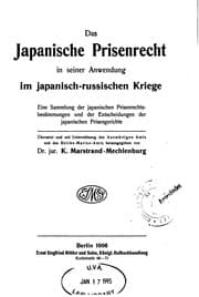 Tapa de Das japanische prisenrecht in seiner anwendung im japanisch-russischen kriege