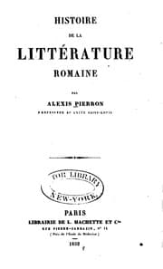Tapa de Histoire de la litterature romaine