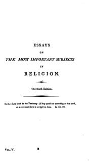Tapa de Essays on the Most Important Subjects in Religion: Published at Different Times, and Now ..