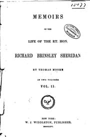 Tapa de Memoirs of the Life of the Rt. Hon. Richard Brinsley Sheridan