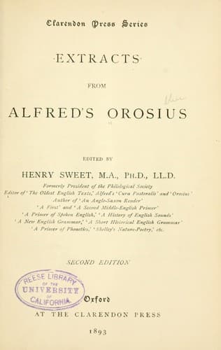 Tapa de Extracts from Alfred's Orosius