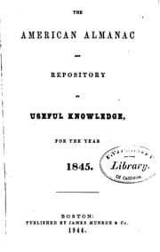 Tapa de The American Almanac and Repository of Useful Knowledge