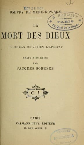 Tapa de La mort des dieux