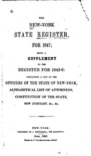 Tapa de The New York State Register, for 1843: Containing an Almanac, Civil Divisions, and Census of the ...