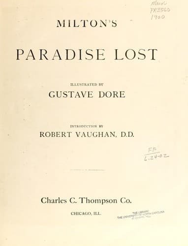 Tapa de Milton's Paradise lost