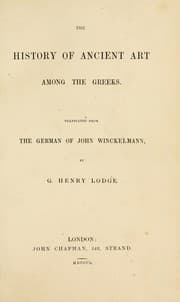 Tapa de The history of ancient art among the Greeks