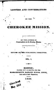 Tapa de Letters and conversations on the Cherokee mission