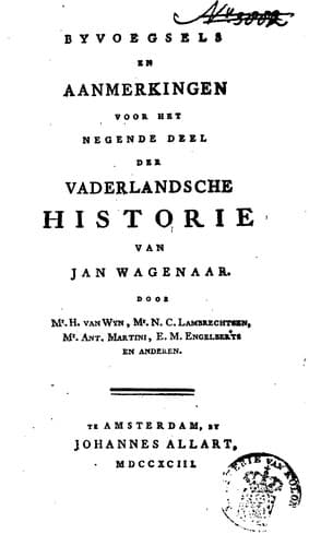 Tapa de Vaderlandsche historie