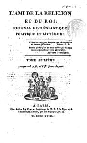 Tapa de L'ami de la religion et du roi