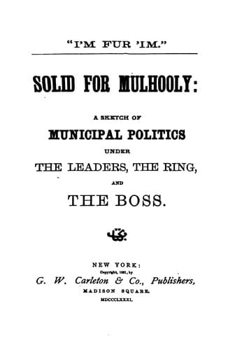 Tapa de Solid for Mulhooly: A Political Satire